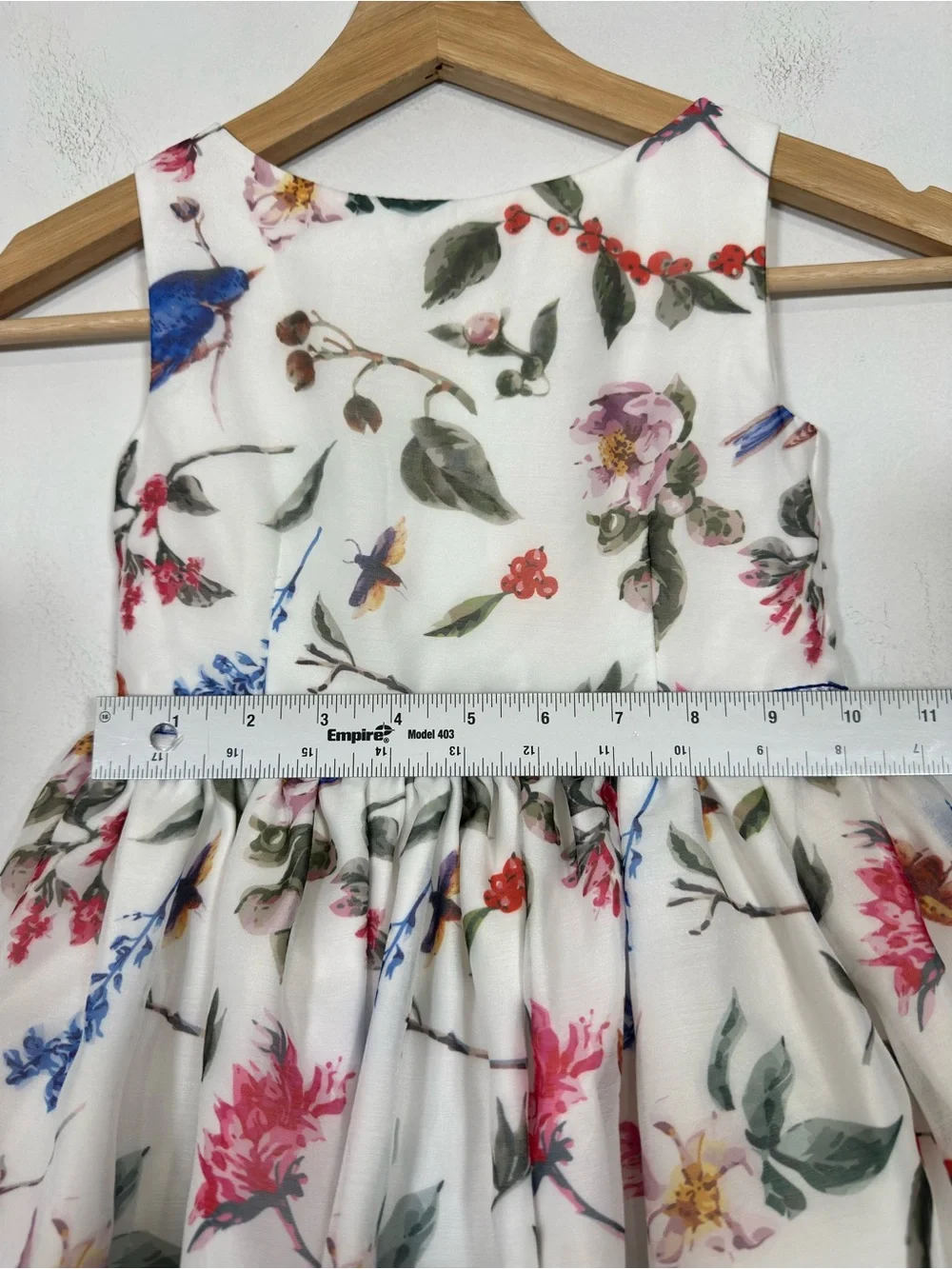 Special Occasion Girls Floral Bird Fit & Flare Dress Size 4 Cute Easter Church